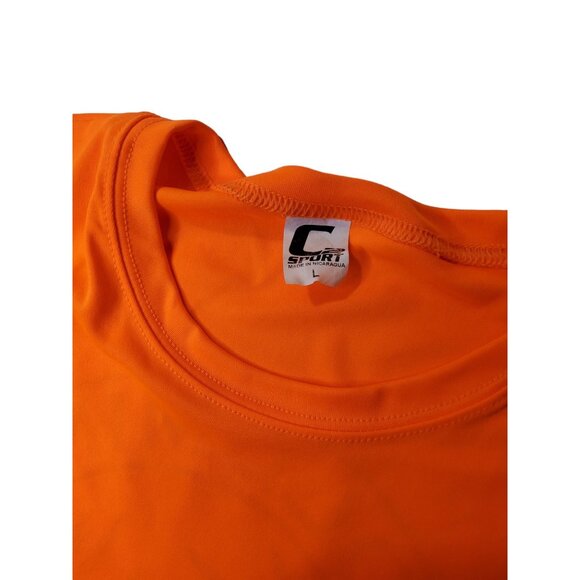 unisex c sport bright orange polyester goldmine trading co. tee shirt size large - Picture 2 of 3